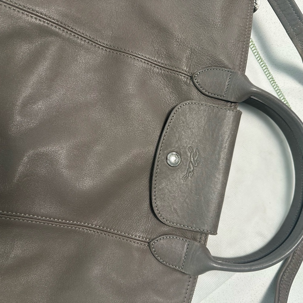 Longchamp Taupe Leather Handbag